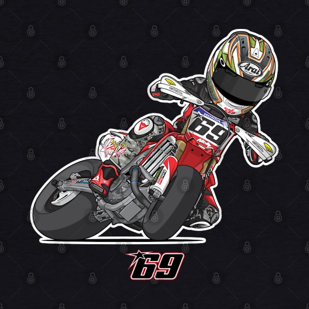 Nicky Hayden Supermoto Cartoon by lavonneroberson